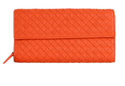 Bottega Veneta Continental Wallet, Leather, Orange, B03263830Y, DB/B, 3*